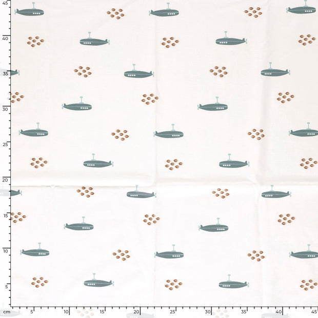 Jersey fabrik Fische Beige