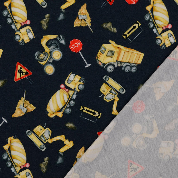 Jersey fabric Navy digital printed 