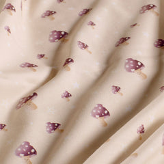Jersey digital printed Mushrooms Beige