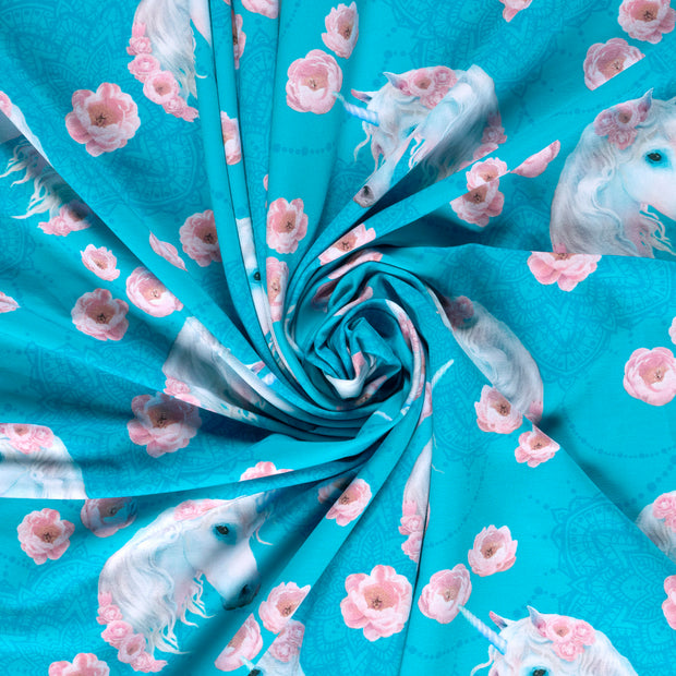 French Terry fabric Dark Mint digital printed 