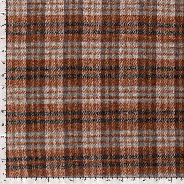 Jacquard fabric Checks Brique