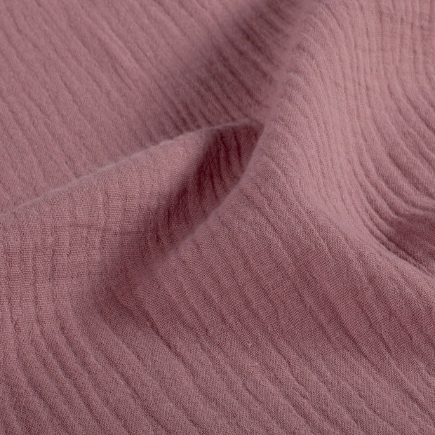 Musselin GOTS organisch fabrik Uni Mauve