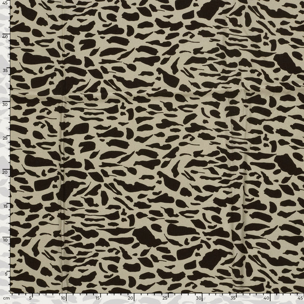 Viscose Twill fabric Abstract Beige