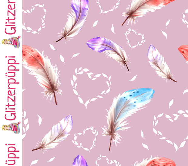 French Terry fabrik Federn Helles Pink