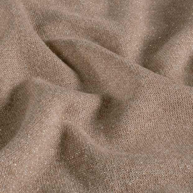 Heavy Knit fabric Melange Brown