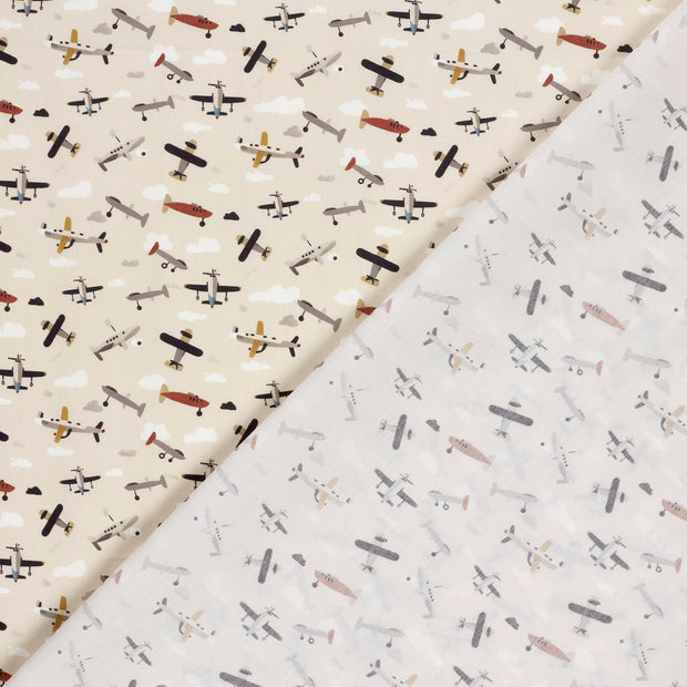 Cotton Poplin fabric Aeroplanes 
