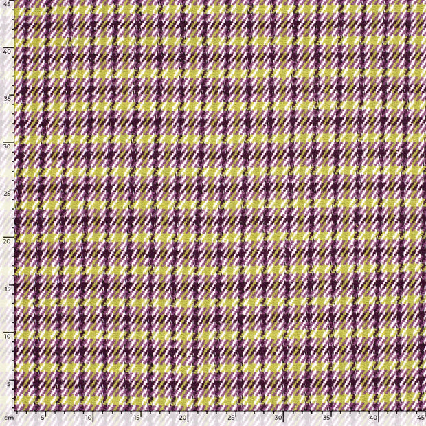 Jacquard fabric Pied de poule Magenta