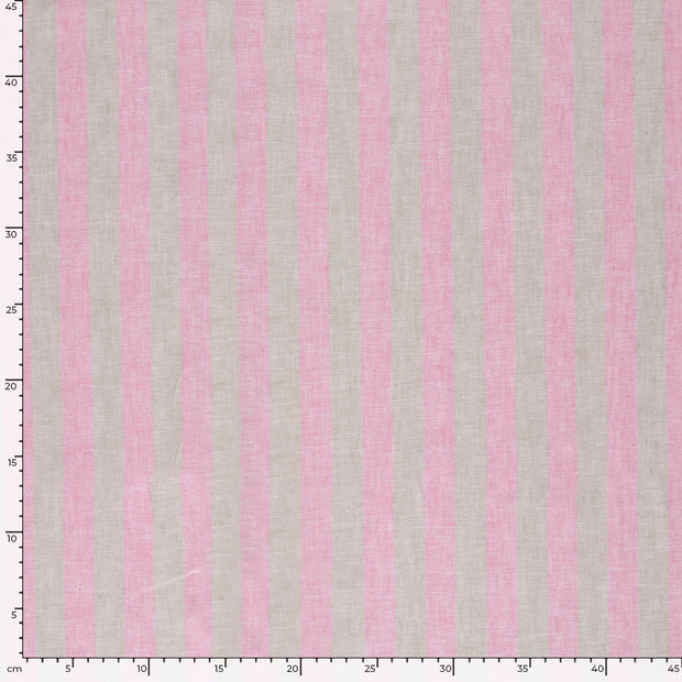 Linnen stof Strepen Roze