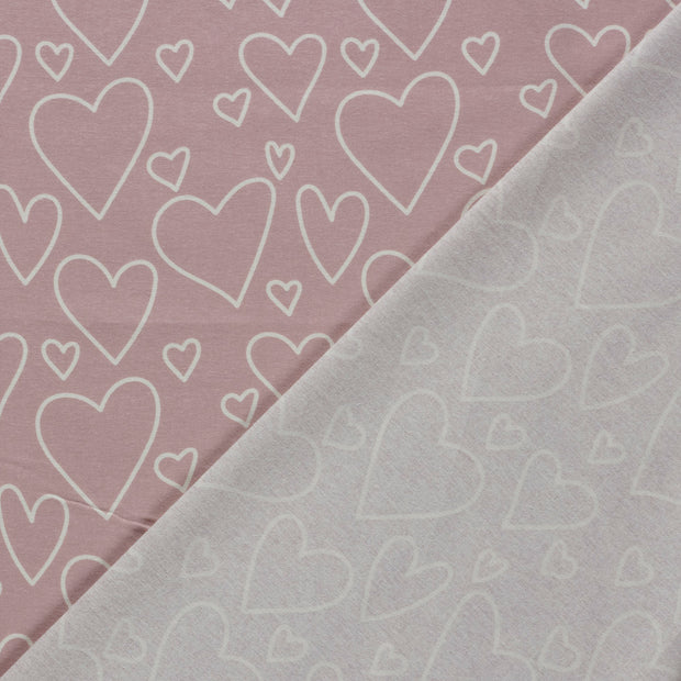Flannel fabric Hearts printed 