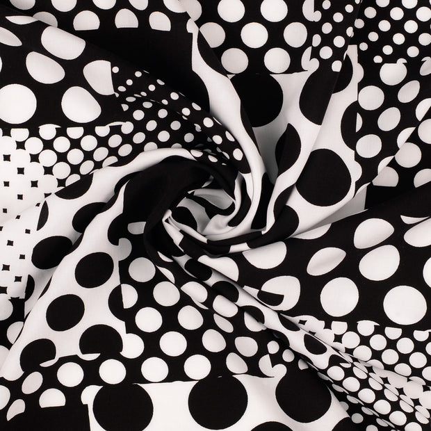 Viscose Poplin fabric Black printed 