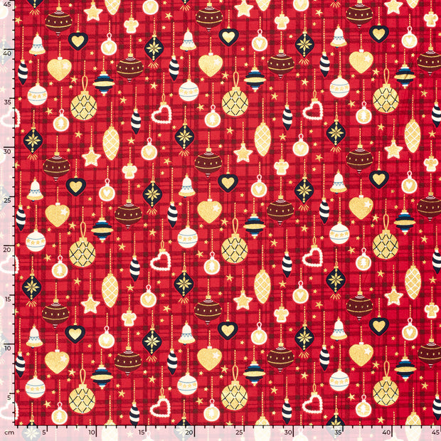 Cotton Poplin fabric Balls Red