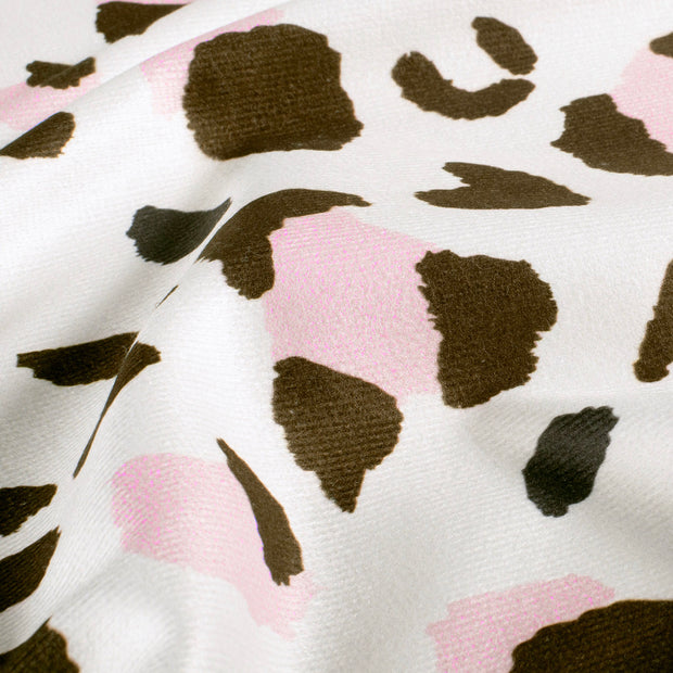 Beach towel fabric Leopards Off White