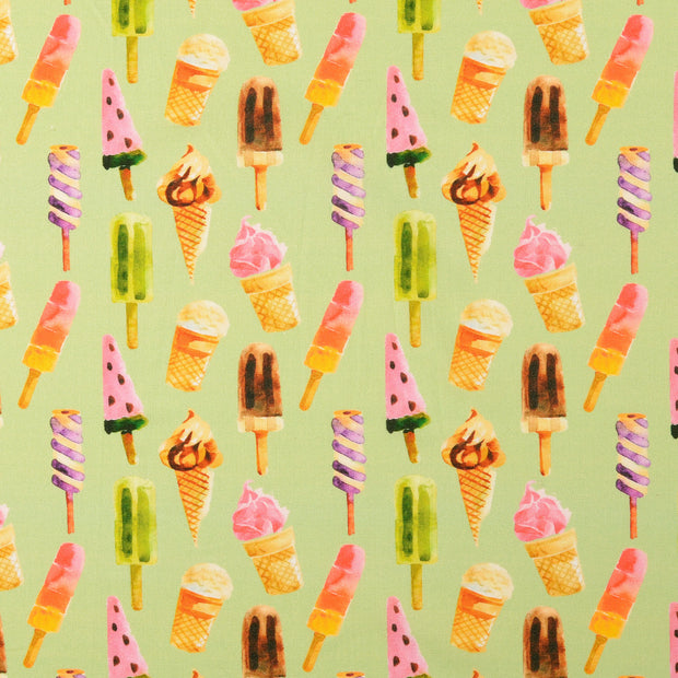 Cretonne fabric Icecream Dark Mint