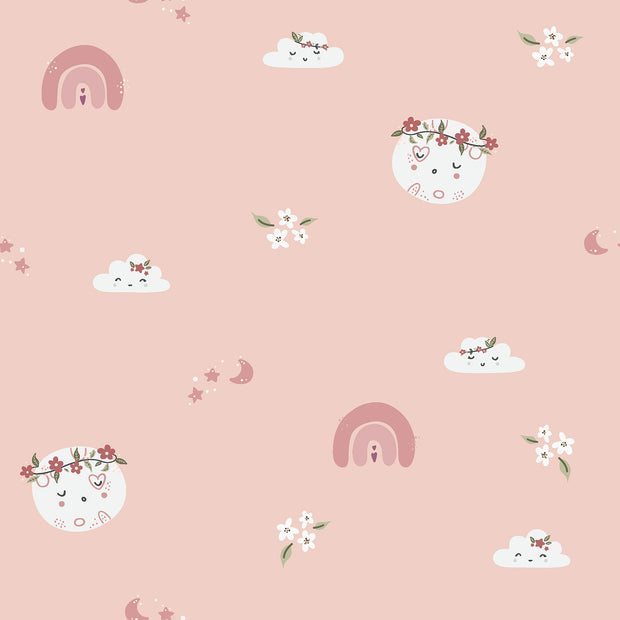 Aqua Protect (waterproof) fabric Rainbow Light Pink