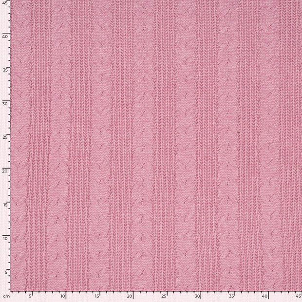 Heavy Knit tissu Unicolore Rose clair