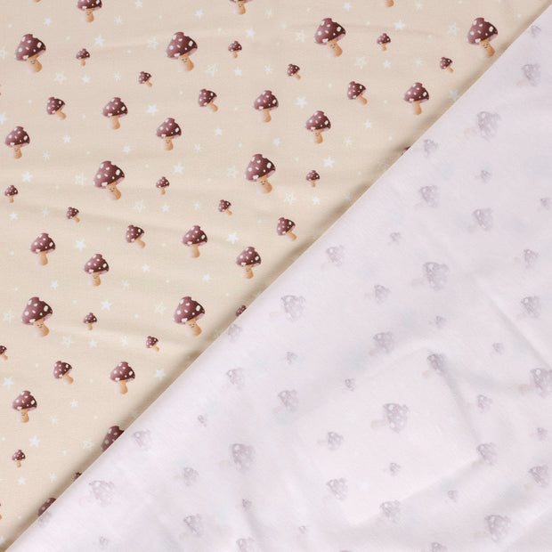 Jersey fabric Mushrooms digital printed 