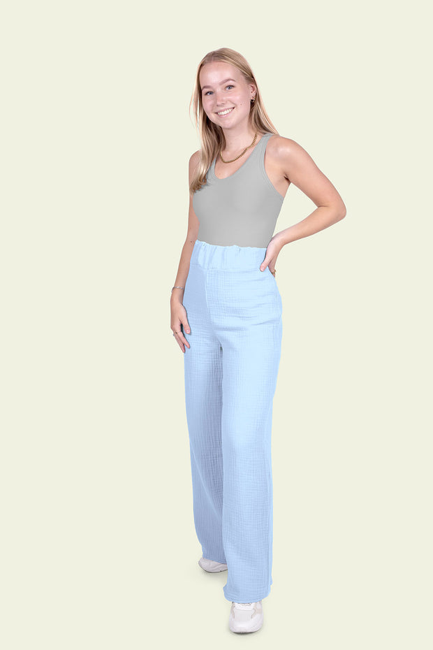 Muslin fabric Unicolour Light Blue
