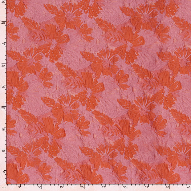 Jacquard fabrik Blumen Coral