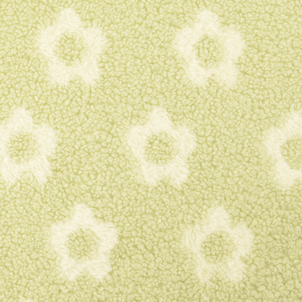 Teddy fabric Flowers Green
