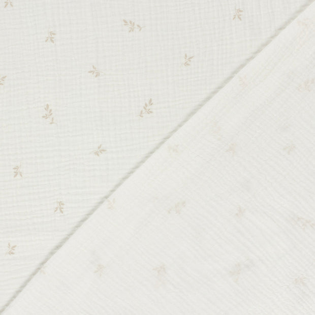 Muslin fabric Twigs dyed and printed 