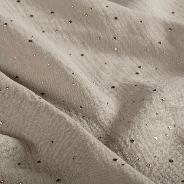 Musselin fabrik Punkte Beige