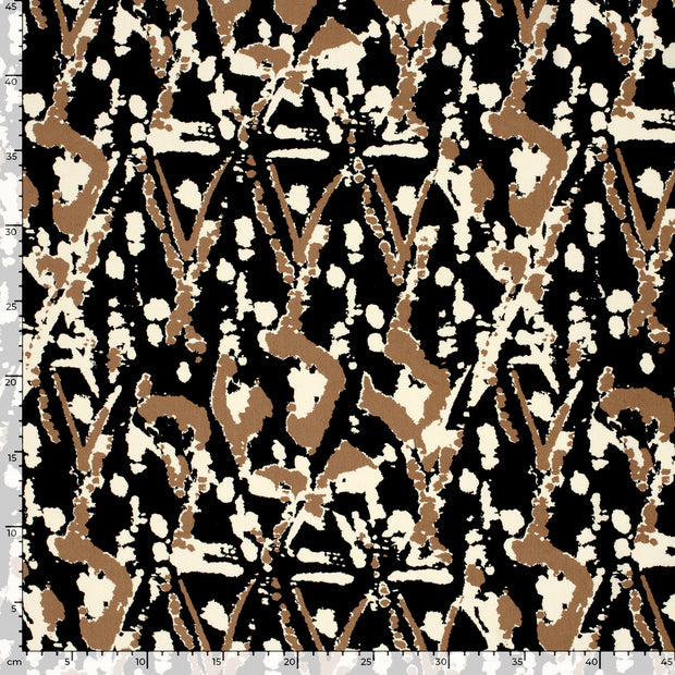 Viscose Poplin fabric Abstract Black