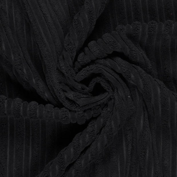 Corduroy 4.5w fabric Unicolour Black