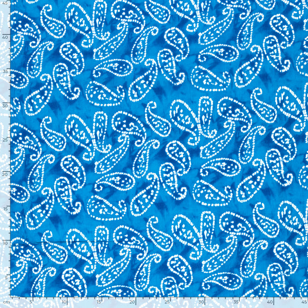 Voile fabric Abstract Aqua