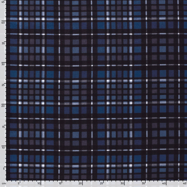 Flannel fabric Checks Navy