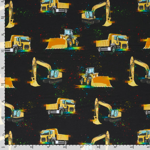 Jersey fabric Vehicles Black