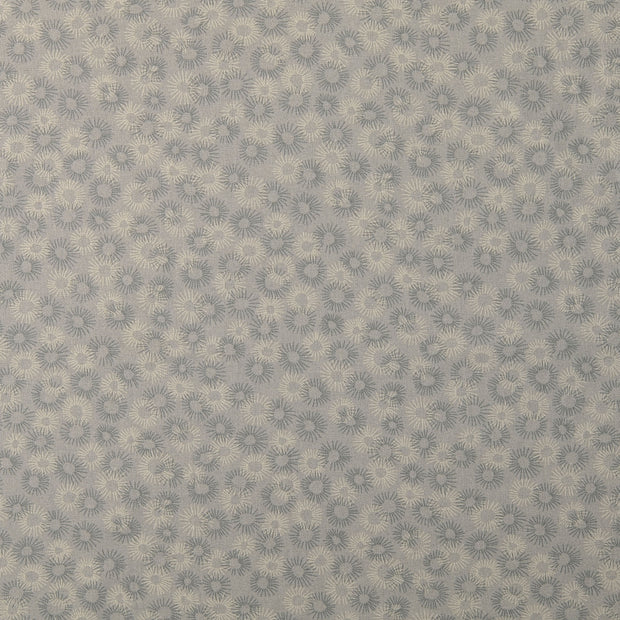 Cotton Poplin fabric Flowers Grey