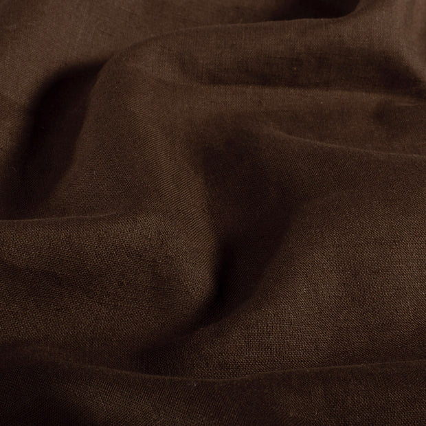 Lin tissu Unicolore Marron