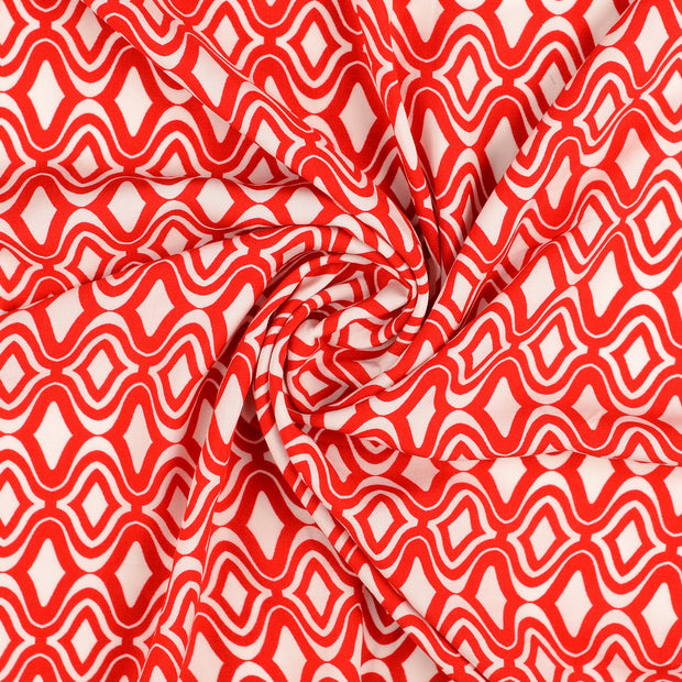 Viscose Poplin fabric Red printed 