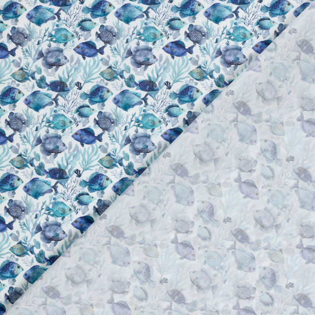 Cotton Poplin fabric Fish 