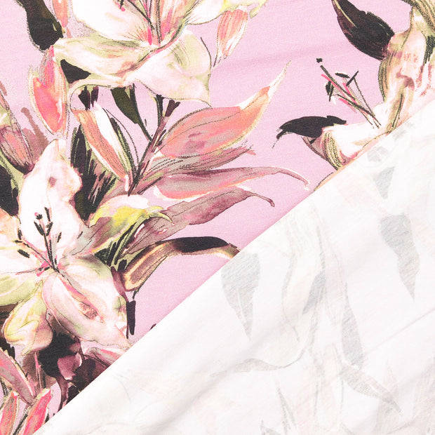 Jersey tissu Vieux rose imprimé numérique 