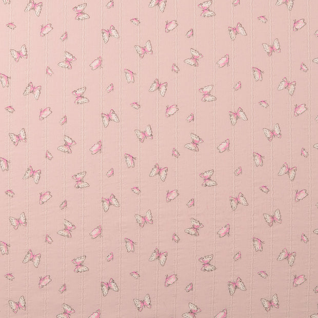 Voile fabrik Schmetterlinge Rosa