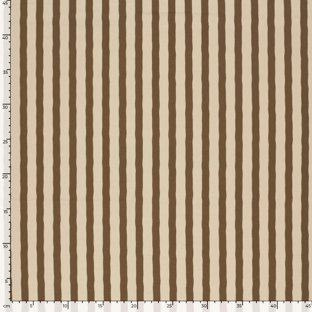 Jersey fabrik Streifen Beige