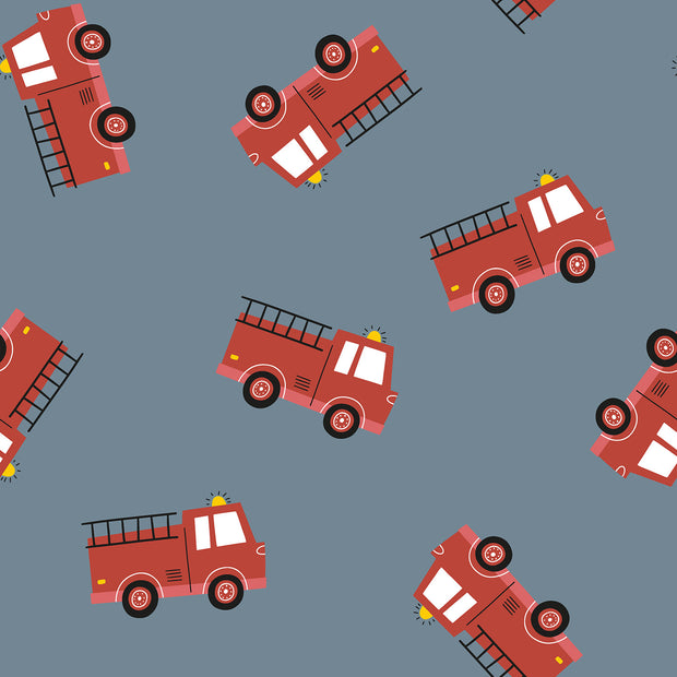 Aqua Protect (waterproof) fabric Firetrucks Indigo