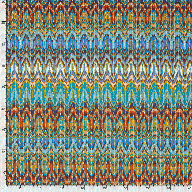 Plissé fabric Stripes Cobalt