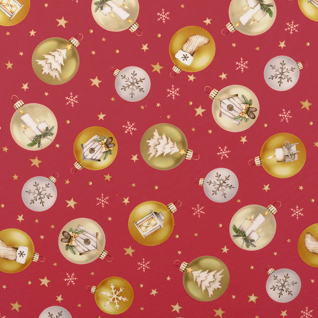 Cotton Poplin fabric Christmas Red