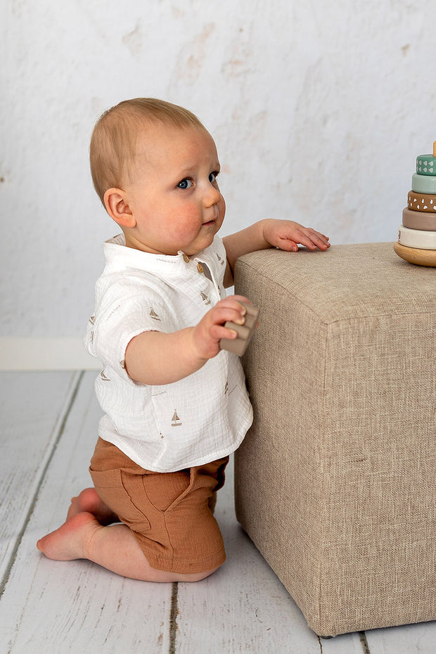 Muslin fabric Unicolour Nutmeg