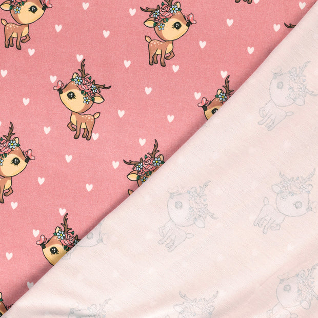 French Terry fabric Deer digital printed 