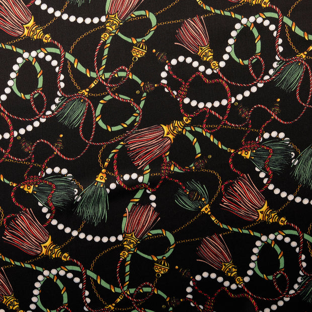 Viscose Satin fabric Ornaments Multicolor