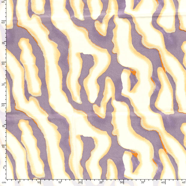 Viscose Satin fabric Abstract Lila