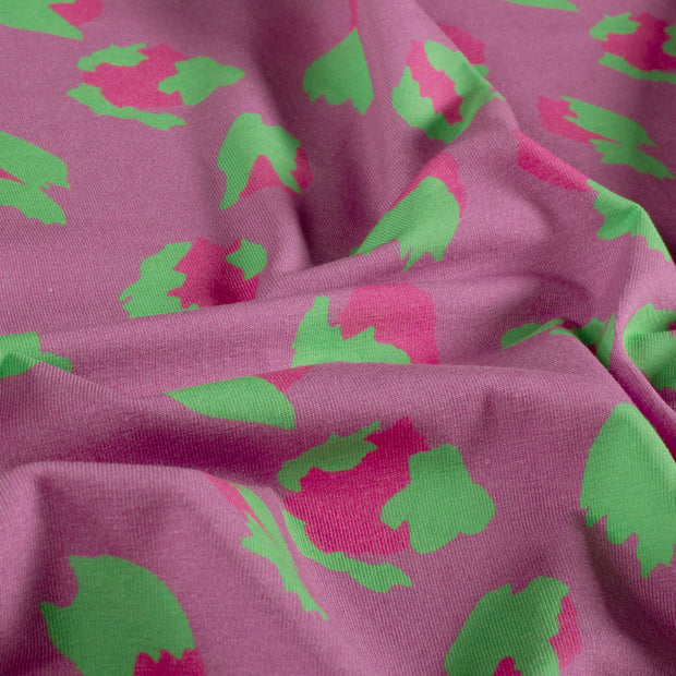 Jersey fabric Panther Fuchsia
