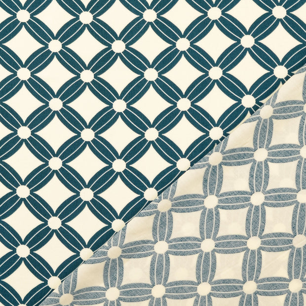 Viscose Poplin fabric Petrol printed 