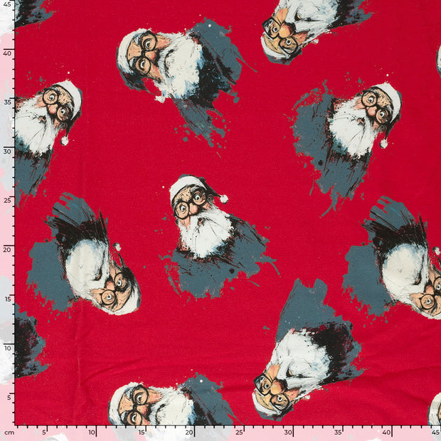 French Terry fabric Christmas Red