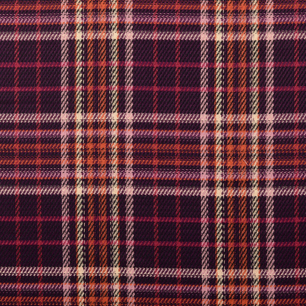 Viscose Poplin fabric Checks Fuchsia
