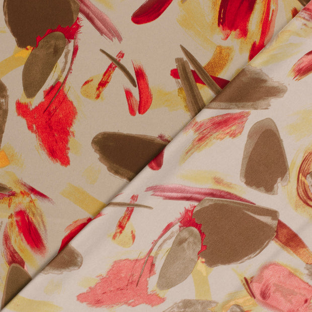 Satin Duchesse fabric Flowers printed 