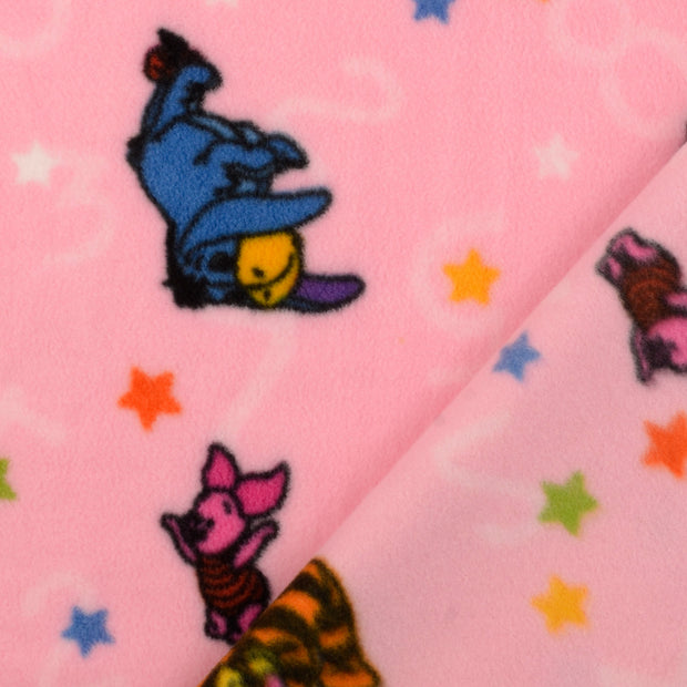 Fleece fabric Pink printed 